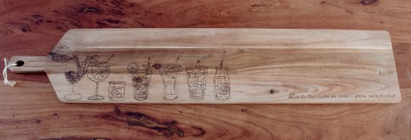 Planche apéritive grande 100cm x 20 cm